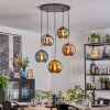 Koyoto hanging light, globe light, pendant light gold, black, 5-light sources