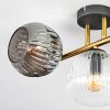 Ripoll ceiling light, globe light gold, black, 3-light sources