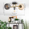 Ripoll ceiling light, globe light gold, black, 3-light sources