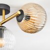 Ripoll ceiling light, globe light gold, black, 3-light sources