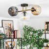 Ripoll ceiling light, globe light gold, black, 3-light sources