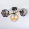 Ripoll ceiling light, globe light gold, black, 3-light sources