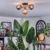 Chehalis ceiling light, globe light gold, black, 3-light sources