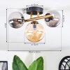 Chehalis ceiling light, globe light gold, black, 3-light sources