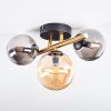 Chehalis ceiling light, globe light gold, black, 3-light sources