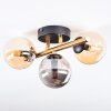 Chehalis ceiling light, globe light gold, black, 3-light sources