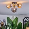 Chehalis ceiling light, globe light gold, black, 3-light sources