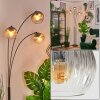 Koyoto globe light, floor lamp clear, Smoke-coloured, 3-light sources