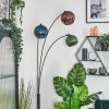 Koyoto globe light, floor lamp blue, green, coppery, 3-light sources