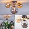 Chehalis ceiling light, globe light gold, black, 3-light sources