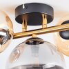 Chehalis ceiling light, globe light gold, black, 3-light sources