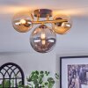 Chehalis ceiling light, globe light gold, black, 3-light sources