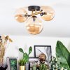 Chehalis ceiling light, globe light gold, black, 3-light sources