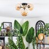 Chehalis ceiling light, globe light gold, black, 3-light sources