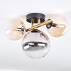 Chehalis ceiling light, globe light gold, black, 3-light sources
