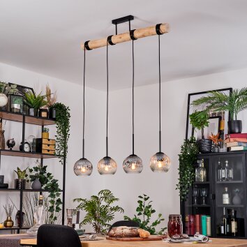 Koyoto hanging light, globe light, pendant light Ecru, black, 4-light sources