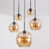 Koyoto hanging light, globe light, pendant light Amber, 5-light sources