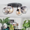 Koyoto ceiling light, globe light Amber, clear, Smoke-coloured, 4-light sources