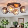 Koyoto ceiling light, globe light Amber, clear, Smoke-coloured, 4-light sources