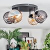 Koyoto ceiling light, globe light Amber, Smoke-coloured, 4-light sources