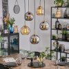 Koyoto hanging light, globe light, pendant light gold, black, 5-light sources