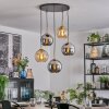 Koyoto hanging light, globe light, pendant light gold, black, 5-light sources