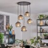 Koyoto hanging light, globe light, pendant light gold, black, 5-light sources