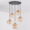 Koyoto hanging light, globe light, pendant light gold, black, 5-light sources