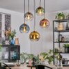 Koyoto hanging light, globe light, pendant light gold, black, 5-light sources