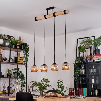 Ripoll hanging light, globe light, pendant light Ecru, black, 4-light sources
