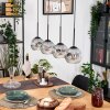 Ripoll hanging light, globe light, pendant light Ecru, black, 4-light sources