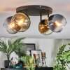 Koyoto ceiling light, globe light blue, gold, green, clear, 4-light sources