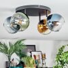 Koyoto ceiling light, globe light blue, gold, green, clear, 4-light sources
