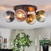 Koyoto ceiling light, globe light blue, gold, green, clear, coppery, 4-light sources