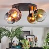 Koyoto ceiling light, globe light blue, gold, green, clear, coppery, 4-light sources