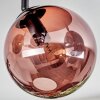 Gastor ceiling light, globe light blue, chrome, green, coppery, Smoke-coloured, 4-light sources
