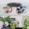 Gastor ceiling light, globe light blue, chrome, green, clear, coppery, Smoke-coloured, 4-light sources