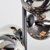 Chehalis ceiling light, globe light 27 cm chrome, clear, Smoke-coloured, 4-light sources