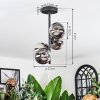 Chehalis ceiling light, globe light 27 cm chrome, clear, Smoke-coloured, 4-light sources