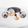 Gastor ceiling light, globe light Amber, Smoke-coloured, 4-light sources