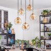 Ripoll hanging light, globe light, pendant light gold, black, 5-light sources