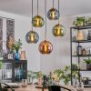 Koyoto hanging light, globe light, pendant light gold, black, 5-light sources