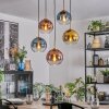 Koyoto hanging light, globe light, pendant light gold, black, 5-light sources