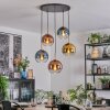 Koyoto hanging light, globe light, pendant light gold, black, 5-light sources