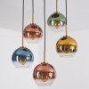 Koyoto hanging light, globe light, pendant light gold, black, 5-light sources