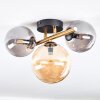 Chehalis ceiling light, globe light gold, black, 3-light sources