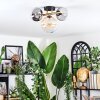 Chehalis ceiling light, globe light gold, black, 3-light sources