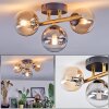Chehalis ceiling light, globe light gold, black, 3-light sources