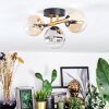 Chehalis ceiling light, globe light gold, black, 3-light sources