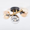 Chehalis ceiling light, globe light gold, black, 3-light sources